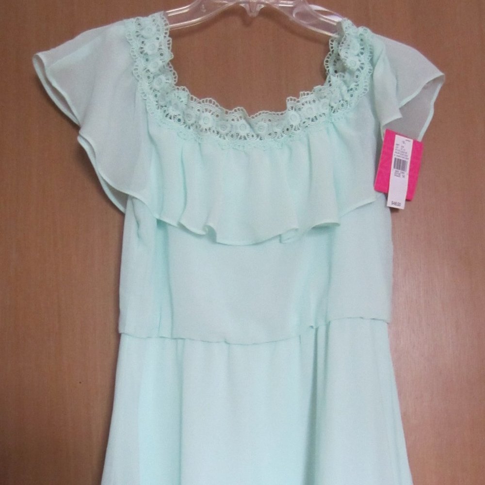New With Tag - Girls Dress- IZ BYER Girl -Size 14 Honeydew color- Fancy